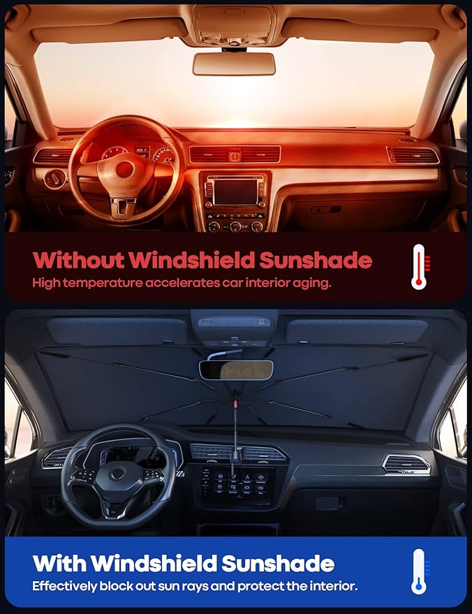 وداعاً للمقاعد الحارقة والمقود الساخن! ☀️ Keeps Your Car Cool &  Protects Interior from UV Damage