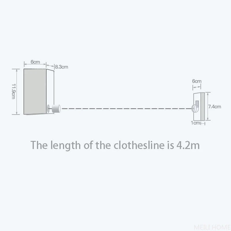 Retractable Telescopic Clothesline Rope for Indoor & Outdoor Clothes Drying